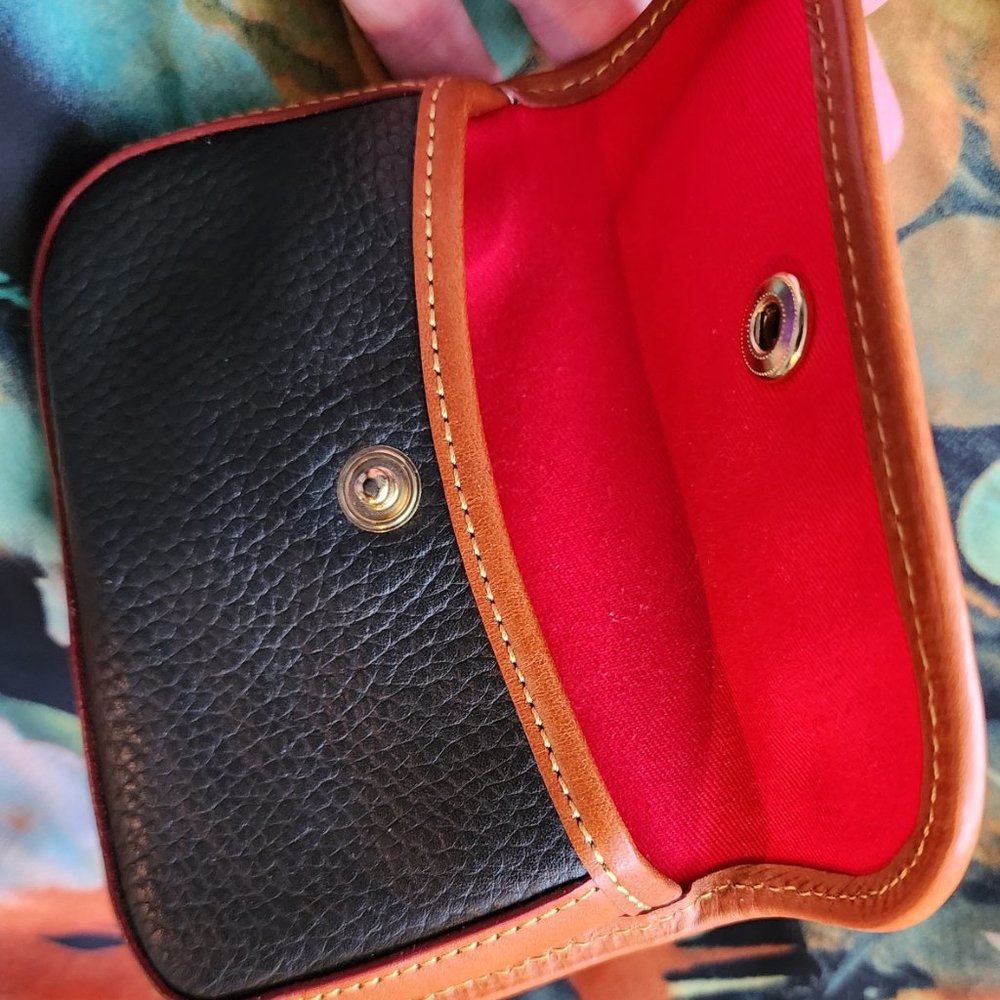 Dooney & Bourke Black & Tan Pebble Leather Wristlet - Picture 3 of 5